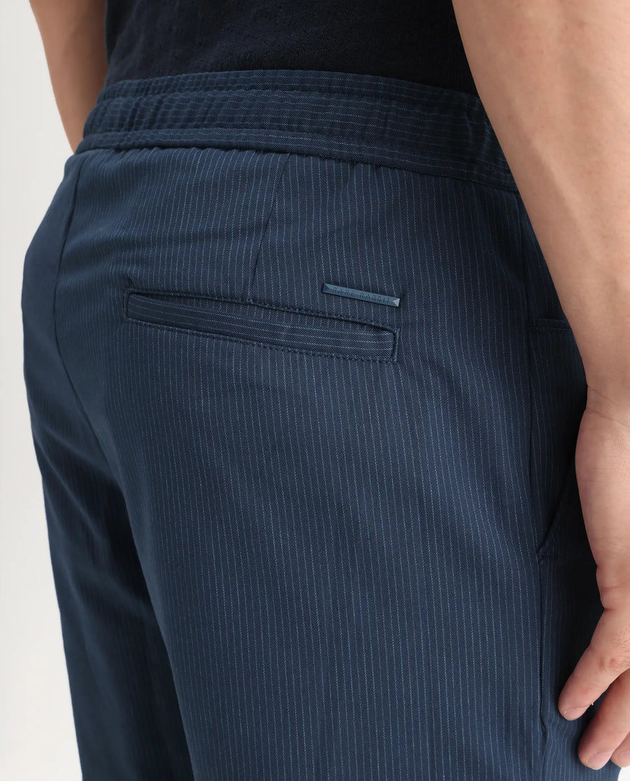 Rare Rabbit Men's Glew Dark Teal Cotton Plain Regular Fit Trouser