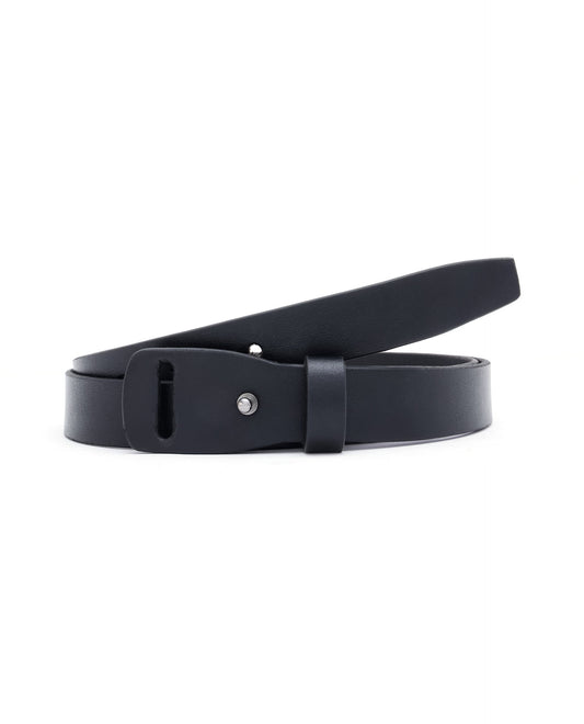 Rare Rabbit Men's Grenger Black Non-Reversible Smooth Grain Belt