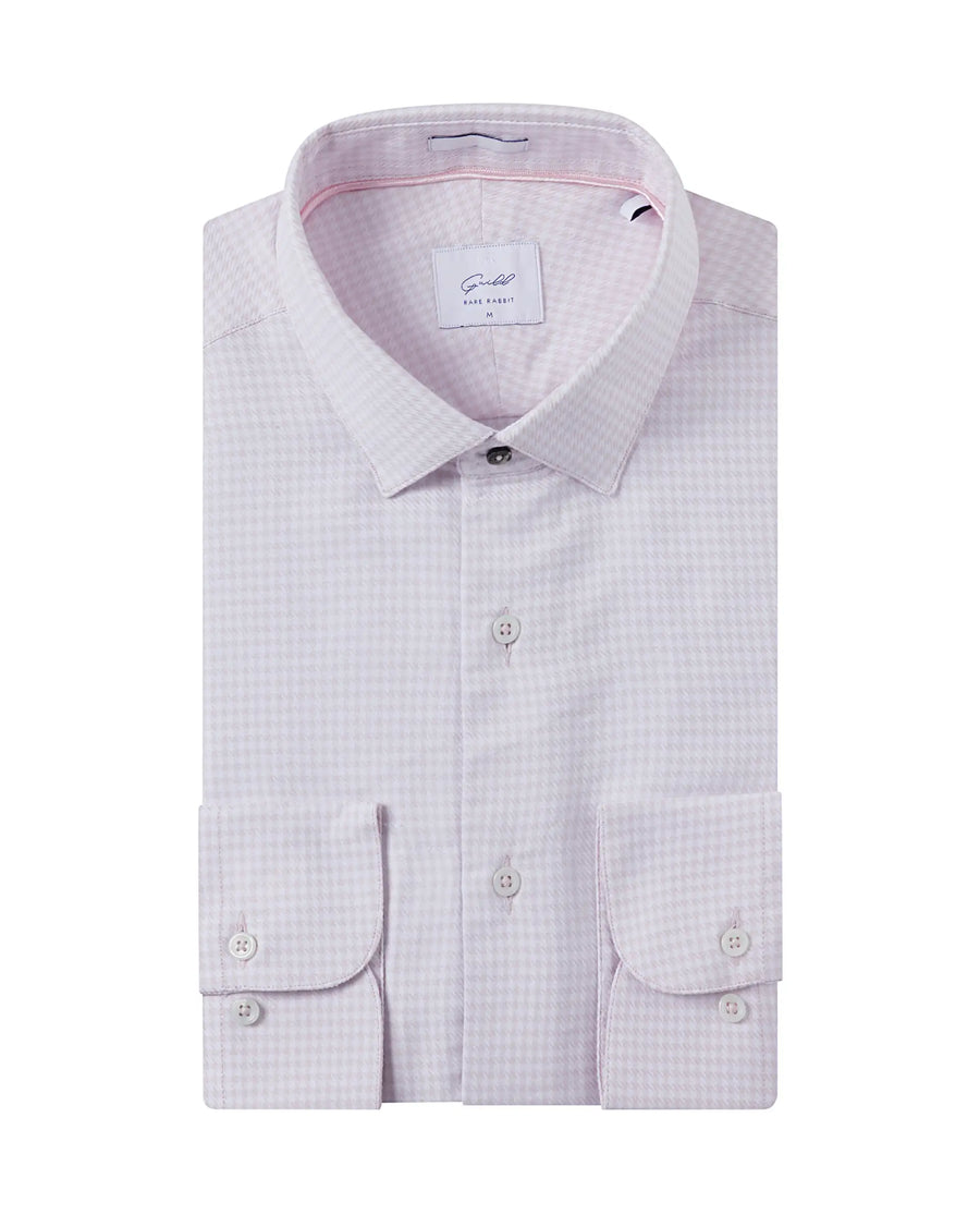Rare Rabbit Men's Kinate Pastel Pink Cotton Checked Print Regular Fit Full Sleeve Collared Shirt