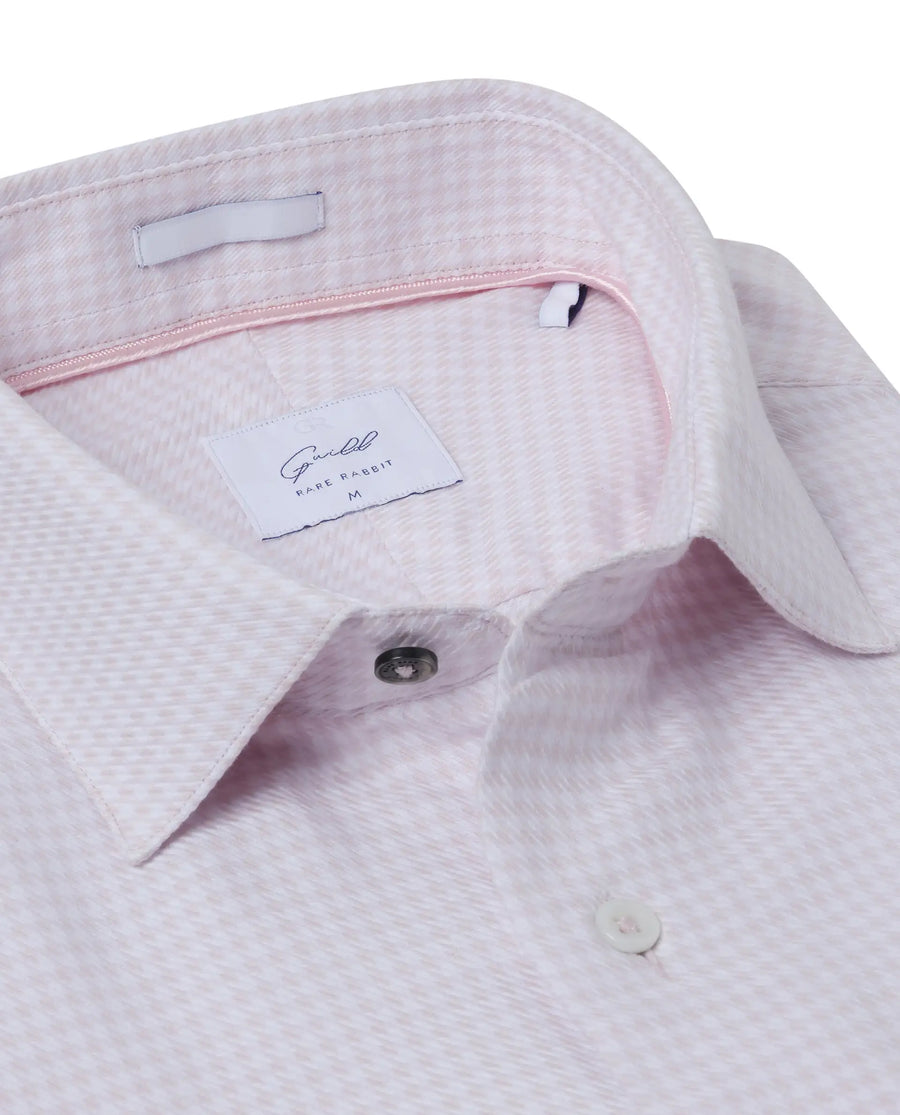 Rare Rabbit Men's Kinate Pastel Pink Cotton Checked Print Regular Fit Full Sleeve Collared Shirt