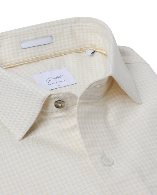 Rare Rabbit Men's Kinate Pastel Yellow Cotton Checked Print Regular Fit Full Sleeve Collared Shirt