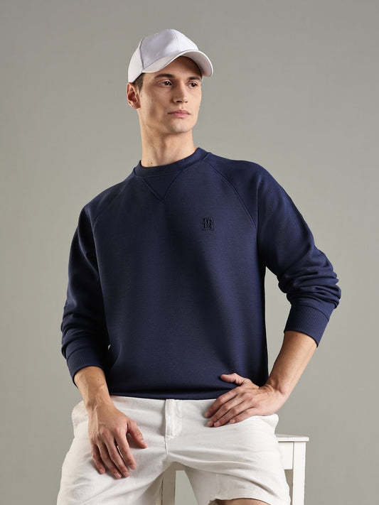 Tommy Hilfiger Men Self Design Sweatshirt