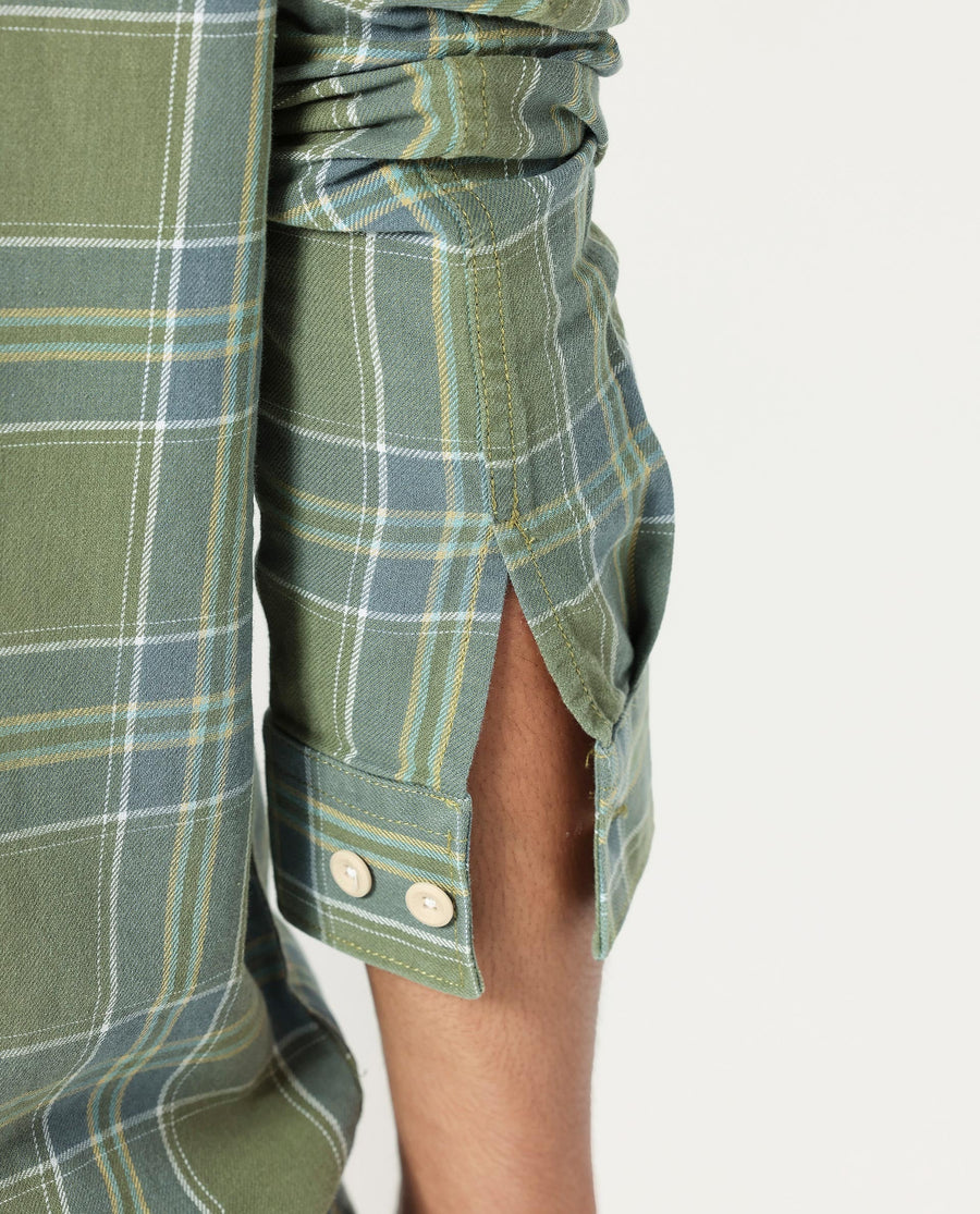 Rare Rabbit Men's Hadsten Green Cotton Checked Print Regular Fit Full Sleeve Collared Shirt