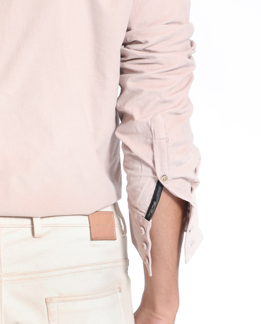 Rare Rabbit Men's Halle Dusky Peach Cotton Plain Regular Fit Full Sleeve Collared Shirt