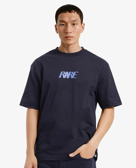 Rare Rabbit Men's Harve Black Cotton Graphic Print Boxy Fit Half Sleeve Crew Neck T-Shirt