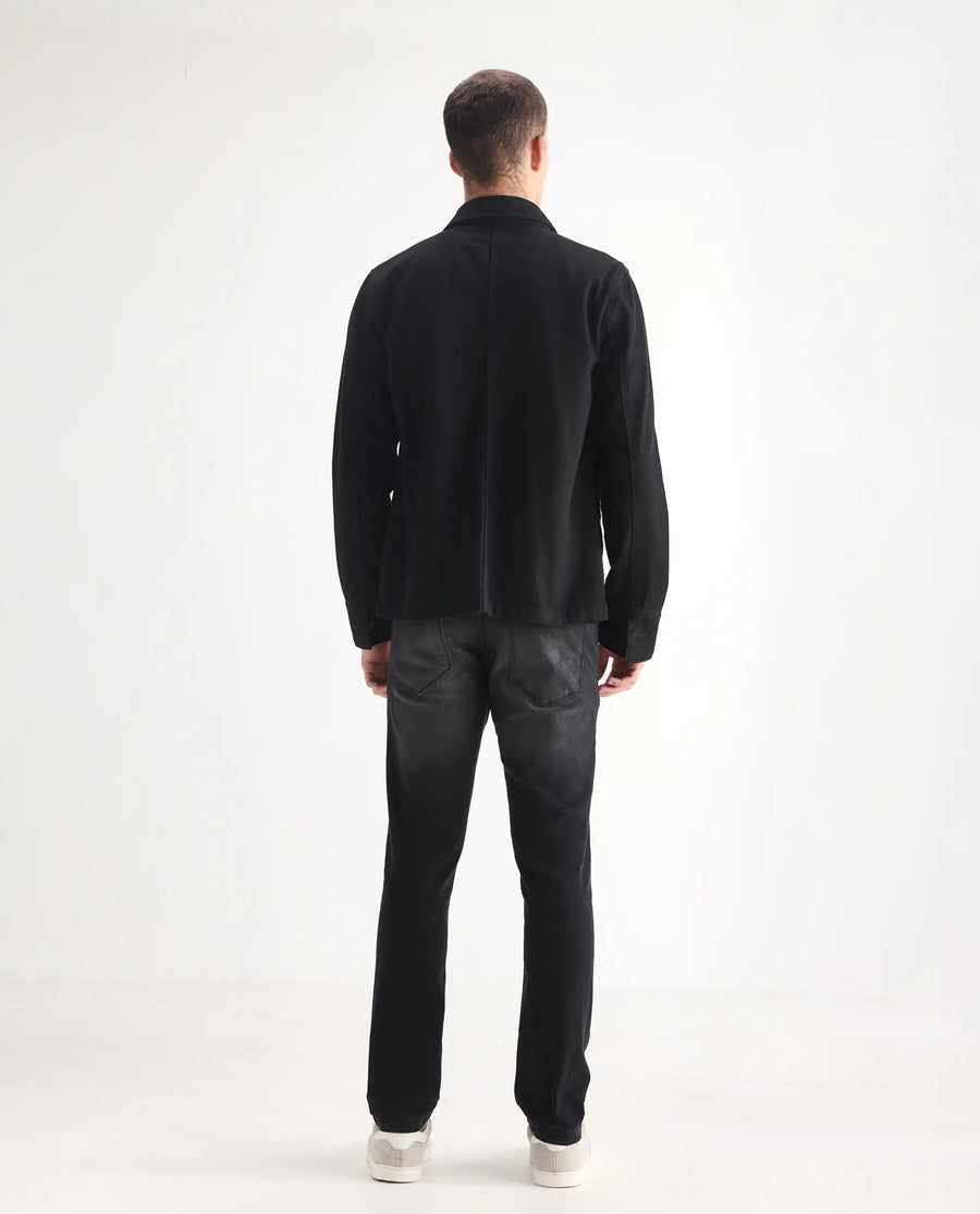 Rare Rabbit Men's Hawkins Grey Cotton Plain Hawk Slim Fit Jeans