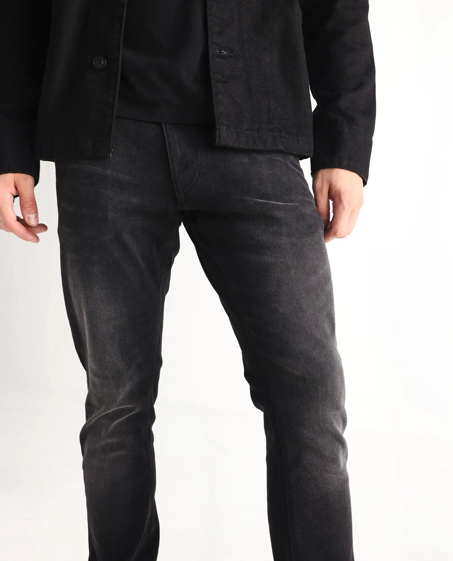 Rare Rabbit Men's Hawkins Grey Cotton Plain Hawk Slim Fit Jeans
