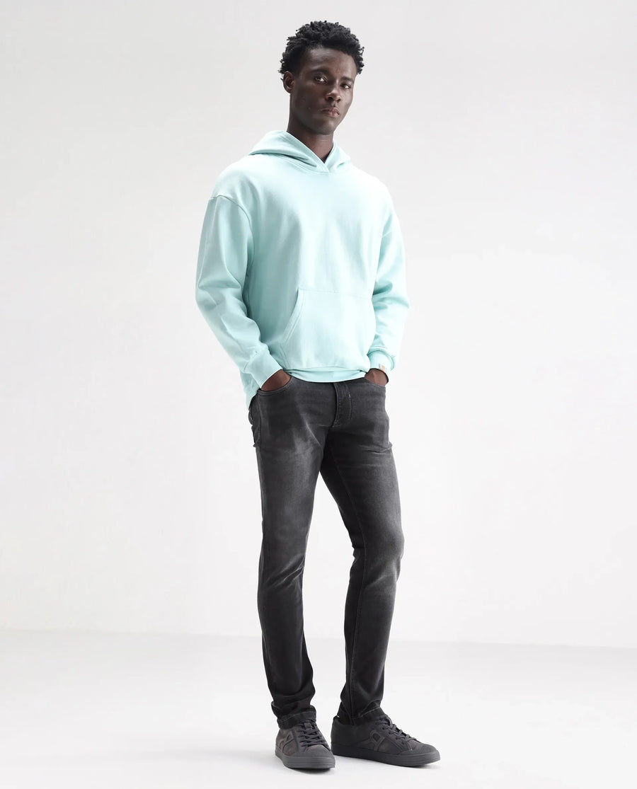 Rare Rabbit Men's Hawkins Light Grey Cotton Plain Hawk Slim Fit Jeans