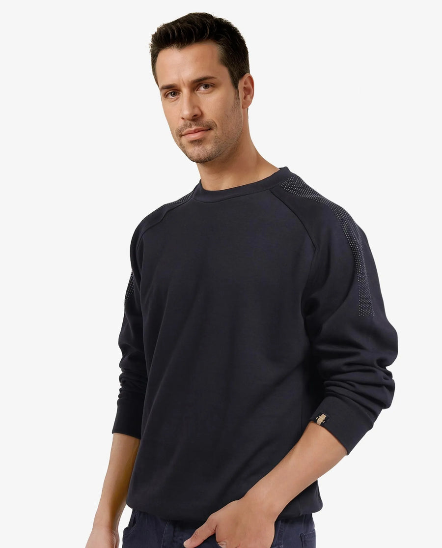 Rare Rabbit Men's Heg Black Cotton Plain Regular Fit Full Sleeve Crew Neck Sweatshirt