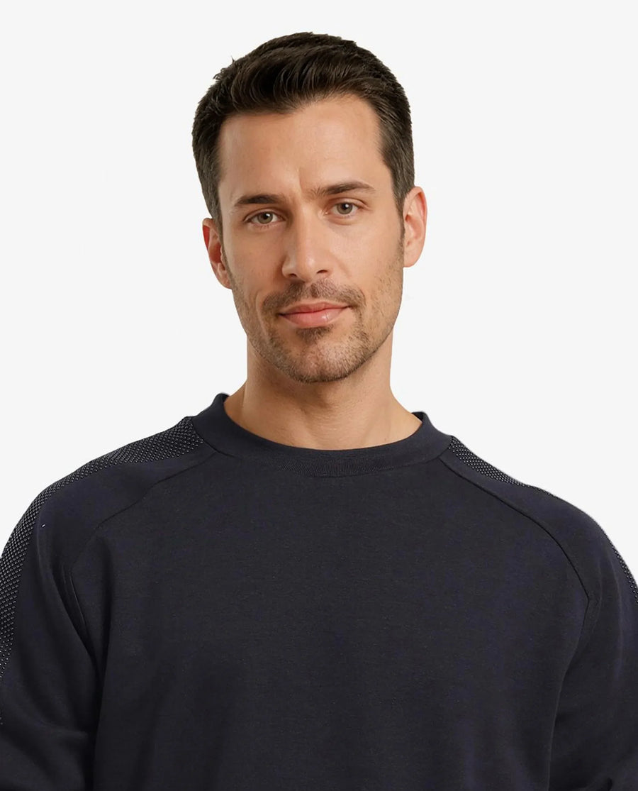Rare Rabbit Men's Heg Black Cotton Plain Regular Fit Full Sleeve Crew Neck Sweatshirt