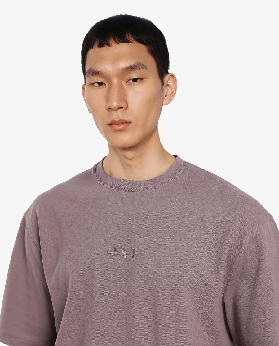 Rare Rabbit Men's Heros-1 Dusky Brown Cotton Blend Plain Oversized Fit Half Sleeve Crew Neck T-Shirt