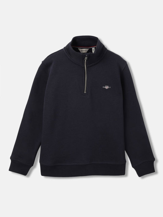 GANT Boys Solid High Neck Cotton Pullover Sweatshirt