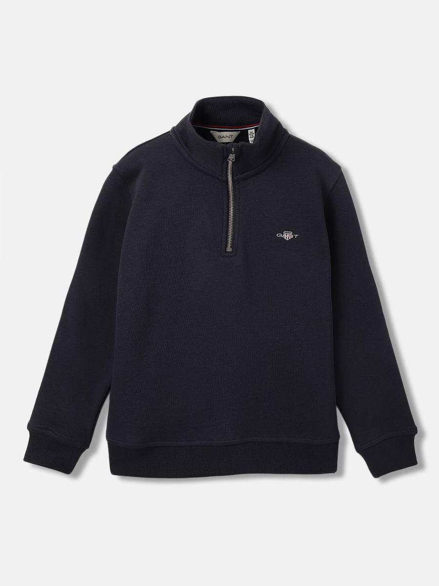 GANT Boys Solid High Neck Cotton Pullover Sweatshirt