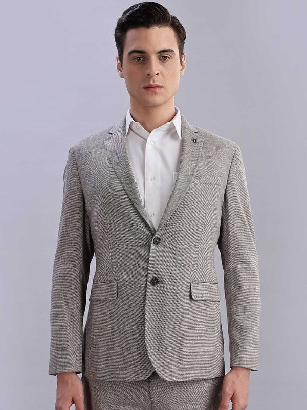 Tommy Hilfiger Self-Design Slim-Fit Notched Lapel Collar Single Breasted Formal Blazer