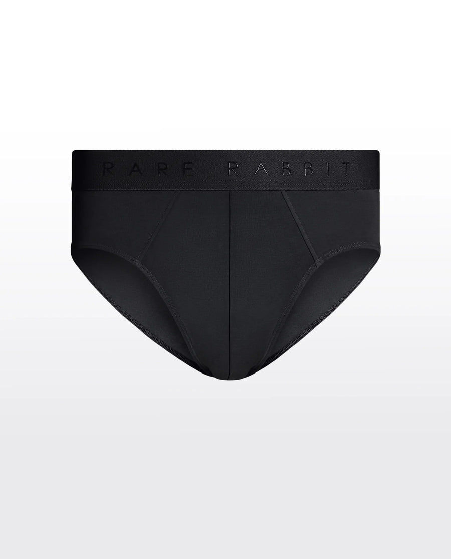 Rare Rabbit Men Hither Black Soft Cotton Stretch Briefs