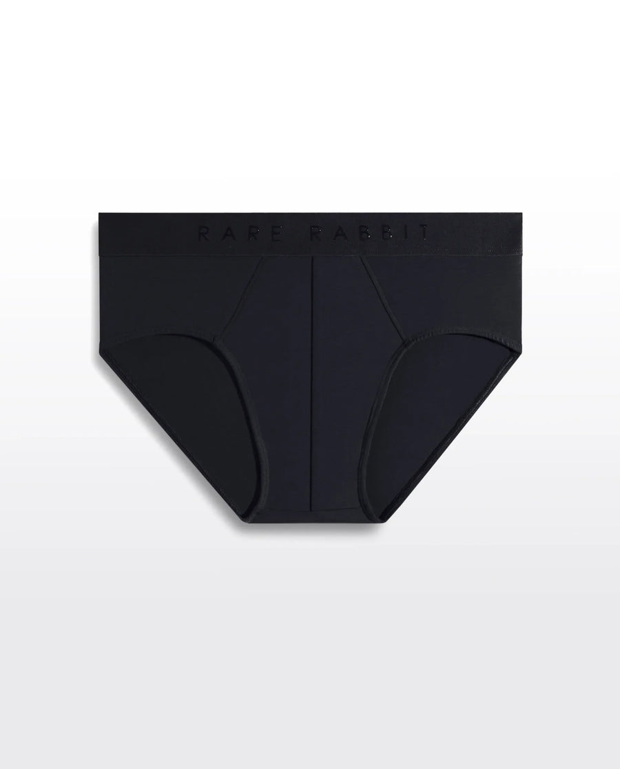 Rare Rabbit Men Hither Black Soft Cotton Stretch Briefs