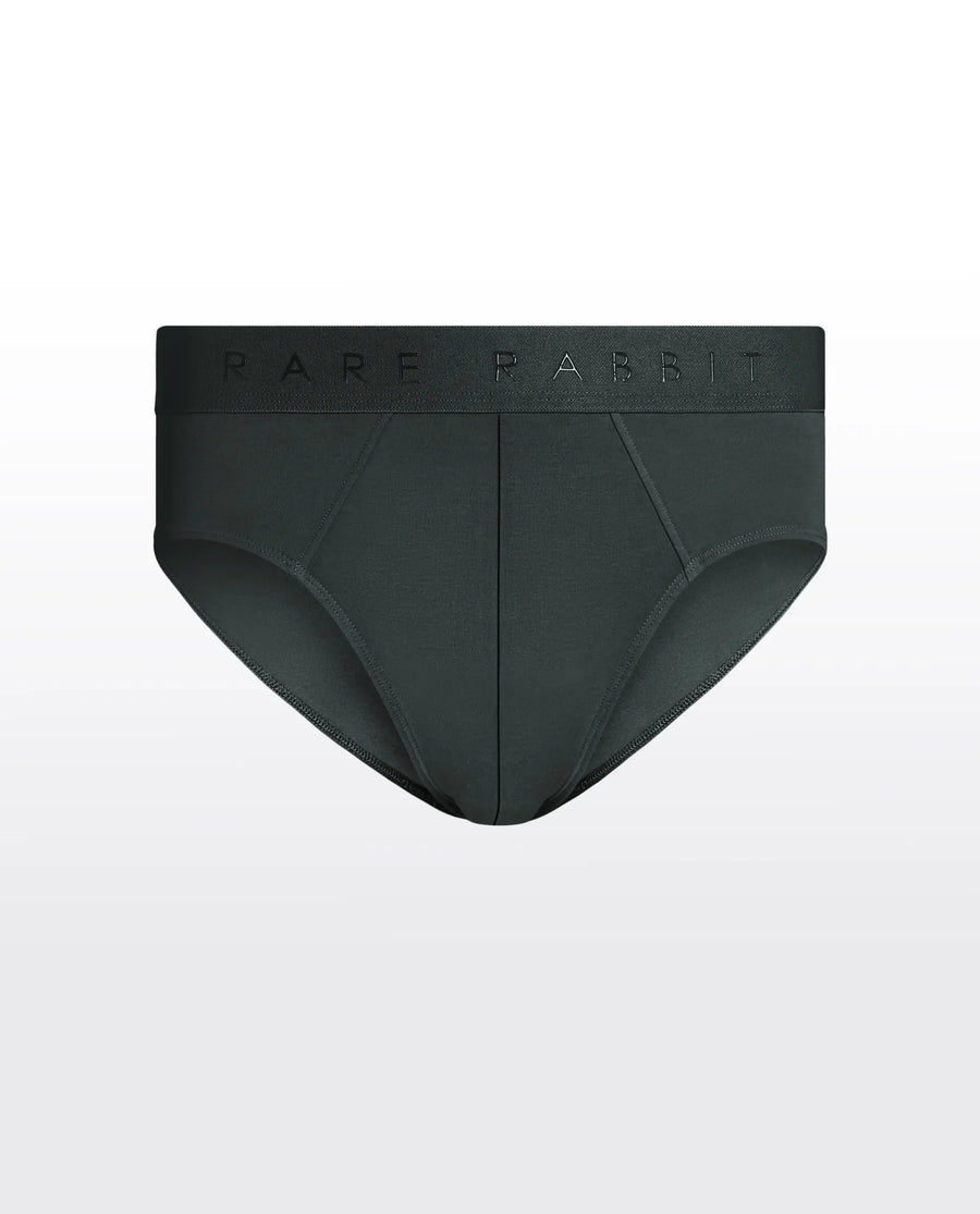 Rare Rabbit Men Hither Olive Soft Cotton Stretch Briefs