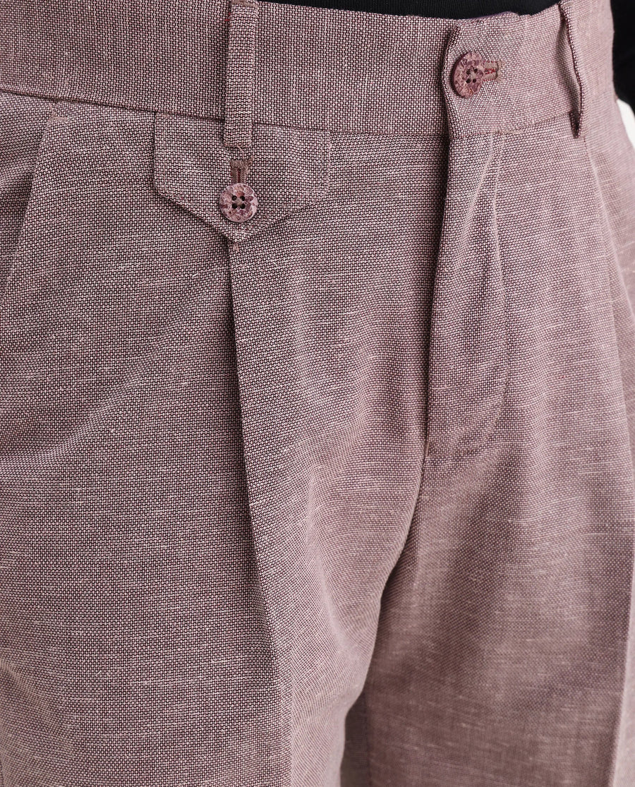 Rare Rabbit Men's Hobbs Dark Purple Cotton Checked Print Regular Fit Trouser