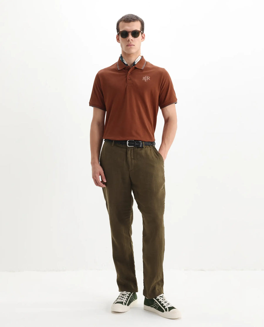 Rare Rabbit Men's Cotton Plain Regular Fit Half Sleeve Polo
