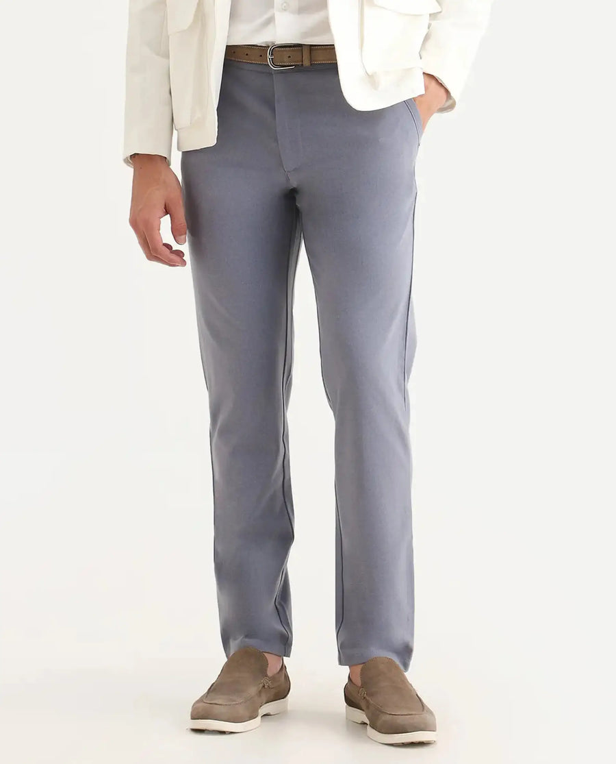 Rare Rabbit Men's Driver-Ss26 Dusky Purple Polyester Blend Fabric Regular Fit Plain Trouser