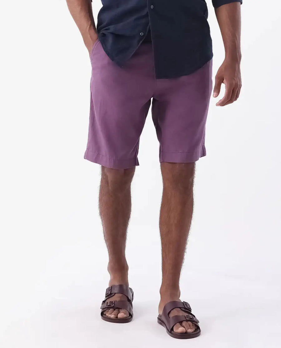Rare Rabbit Men's Linen Blend Plain Relaxed Fit Shorts