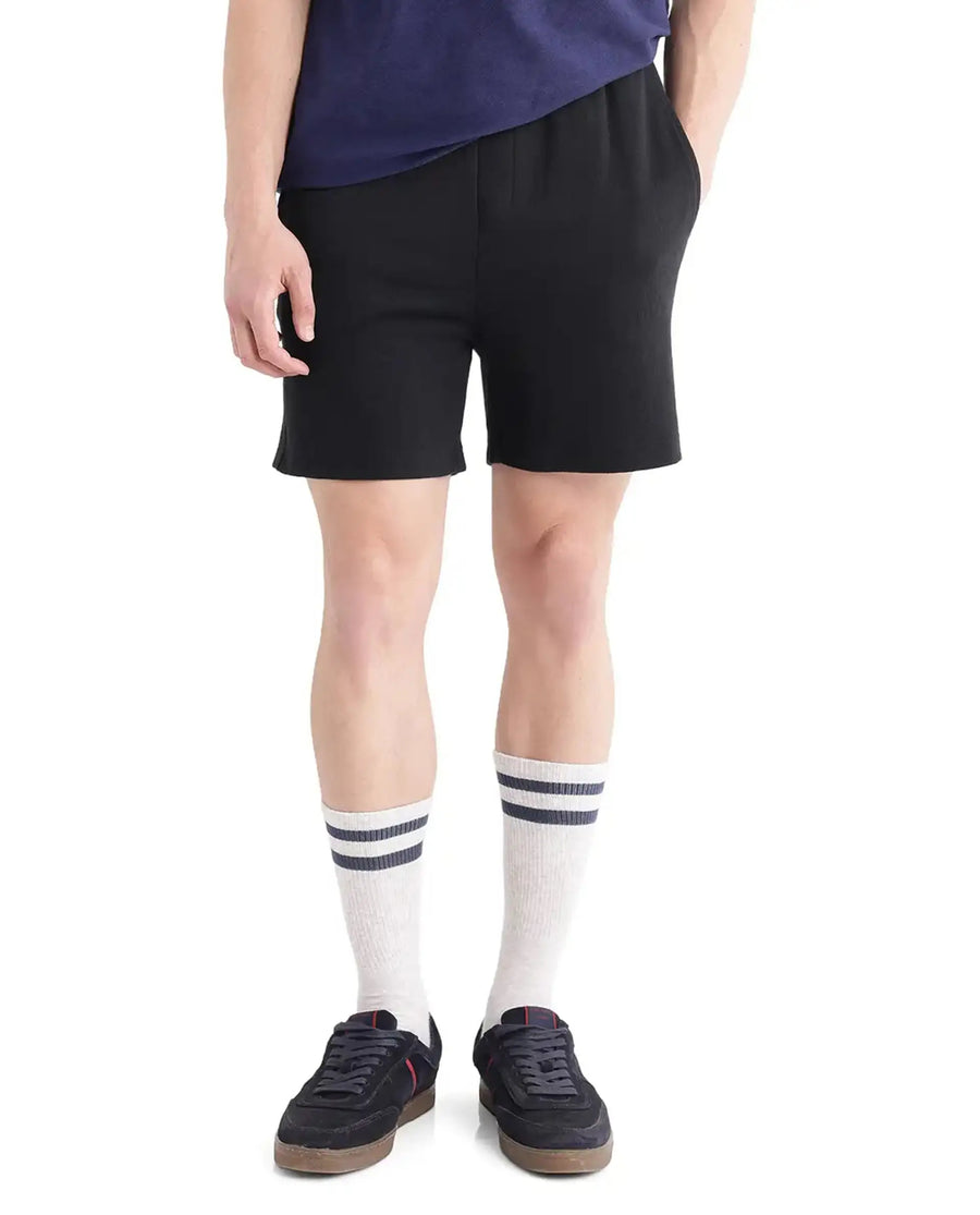 Rare Rabbit Men's Kelor Black Cotton Blend Plain Regular Fit Shorts