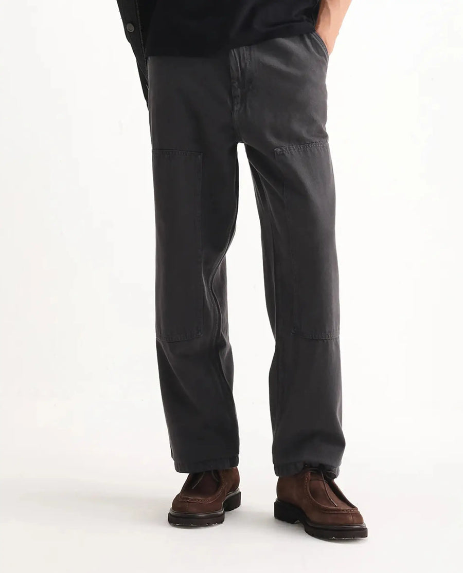 Rare Rabbit Men's Klop Dark Grey Cotton Plain Carpenter Fit Jeans