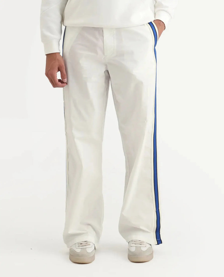 Rare Rabbit Men's Macon White Cotton Plain Baggy Fit Track Pant
