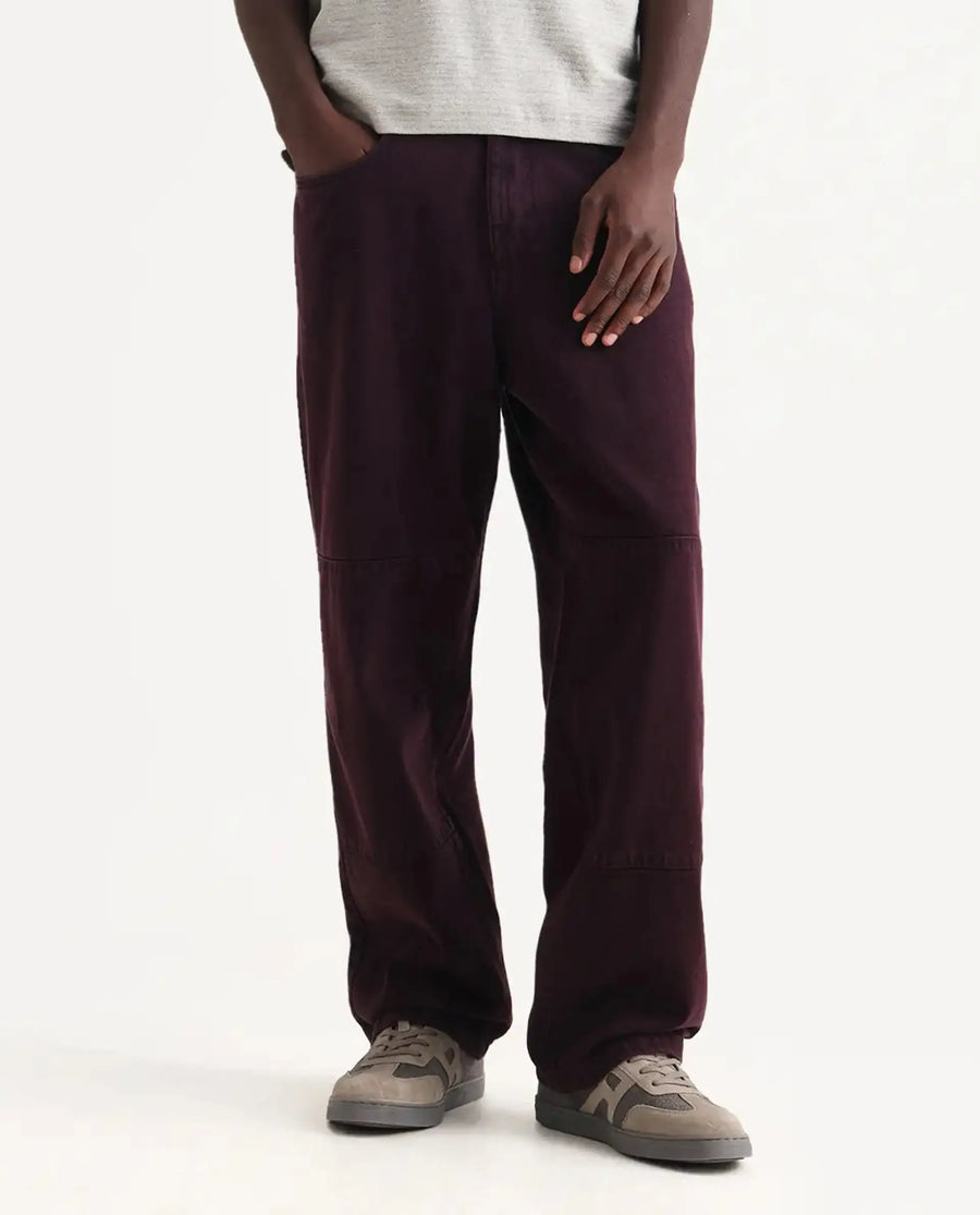 Rare Rabbit Men's Cotton Plain Baggy Fit Jeans