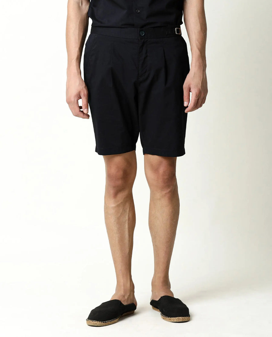 Rare Rabbit Men's Osaka Navy Cotton Plain Regular Fit Shorts