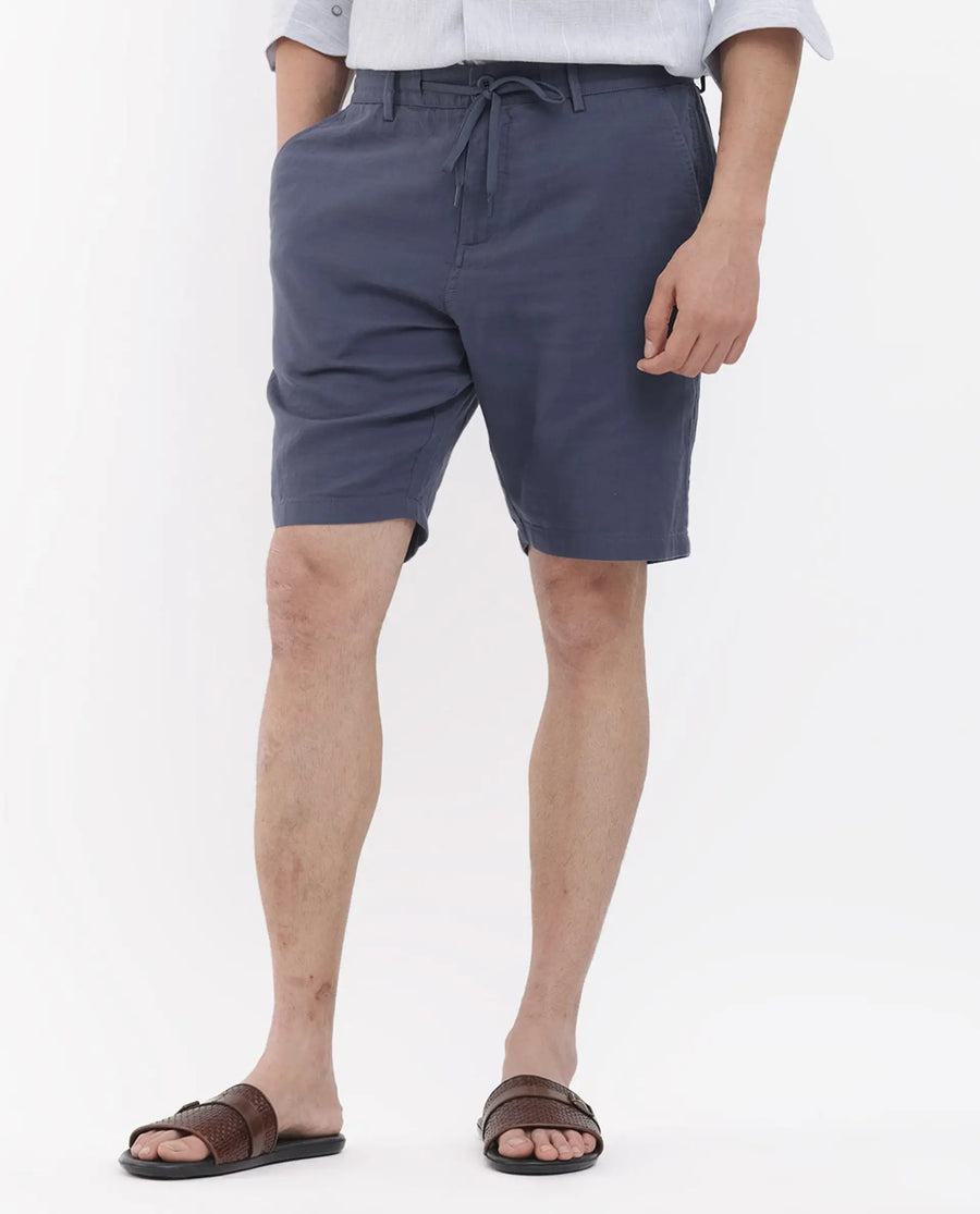 Rare Rabbit Men's Pinto Purple Cotton Plain Relaxed Fit Shorts
