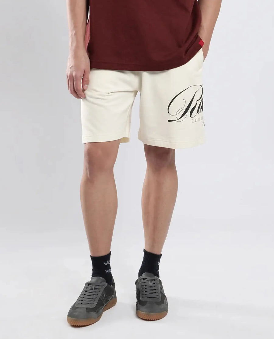 Rare Rabbit Men's Ranot Off White Cotton Graphic Print Oversized Fit Shorts