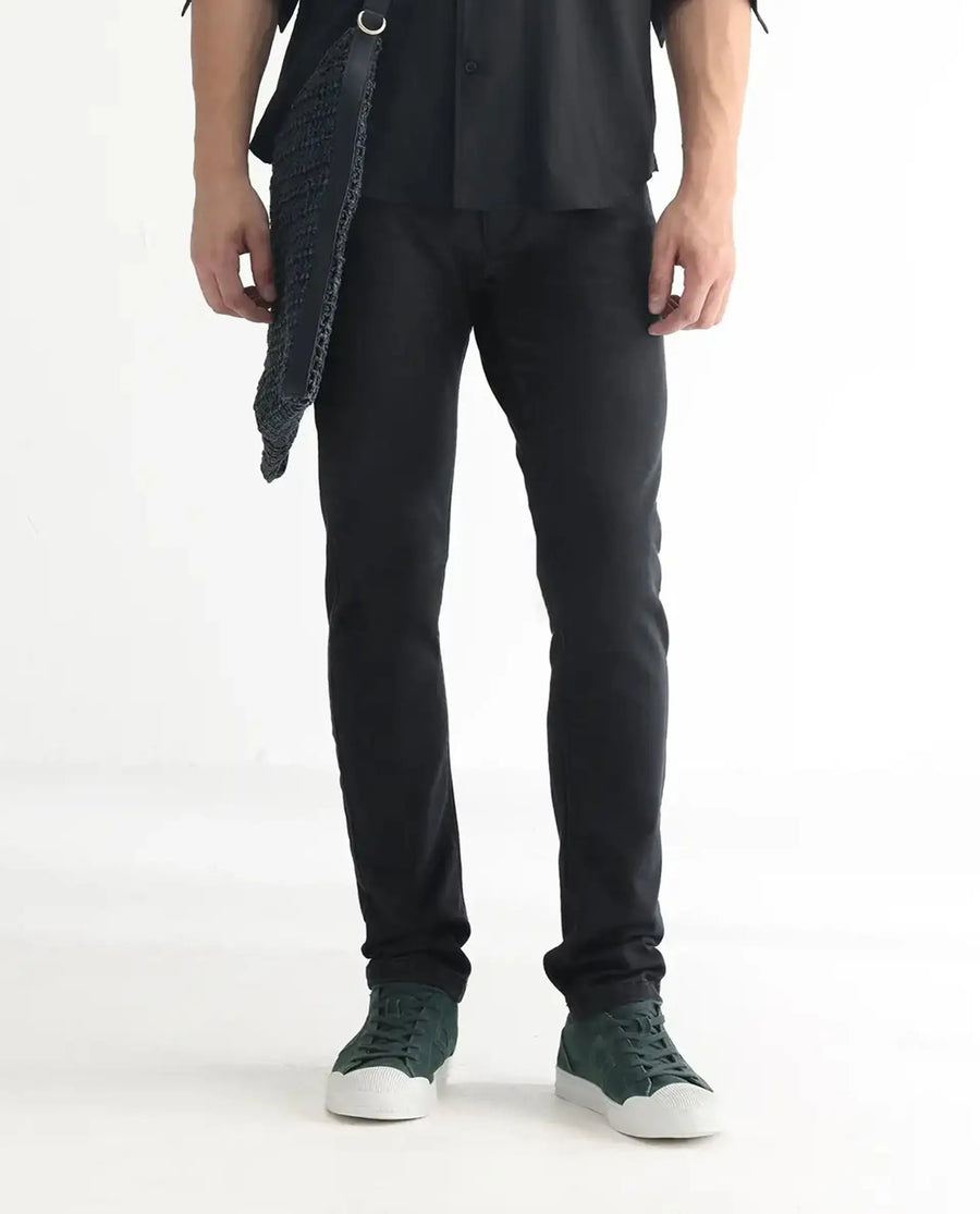 Rare Rabbit Men's Riom Dark Grey Cotton Plain Hawk Slim Fit Jeans