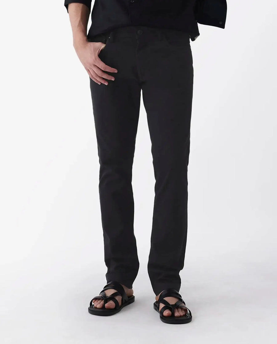 Rare Rabbit Men's Spoke 24 Black Cotton Blend Plain Regular Fit Trouser