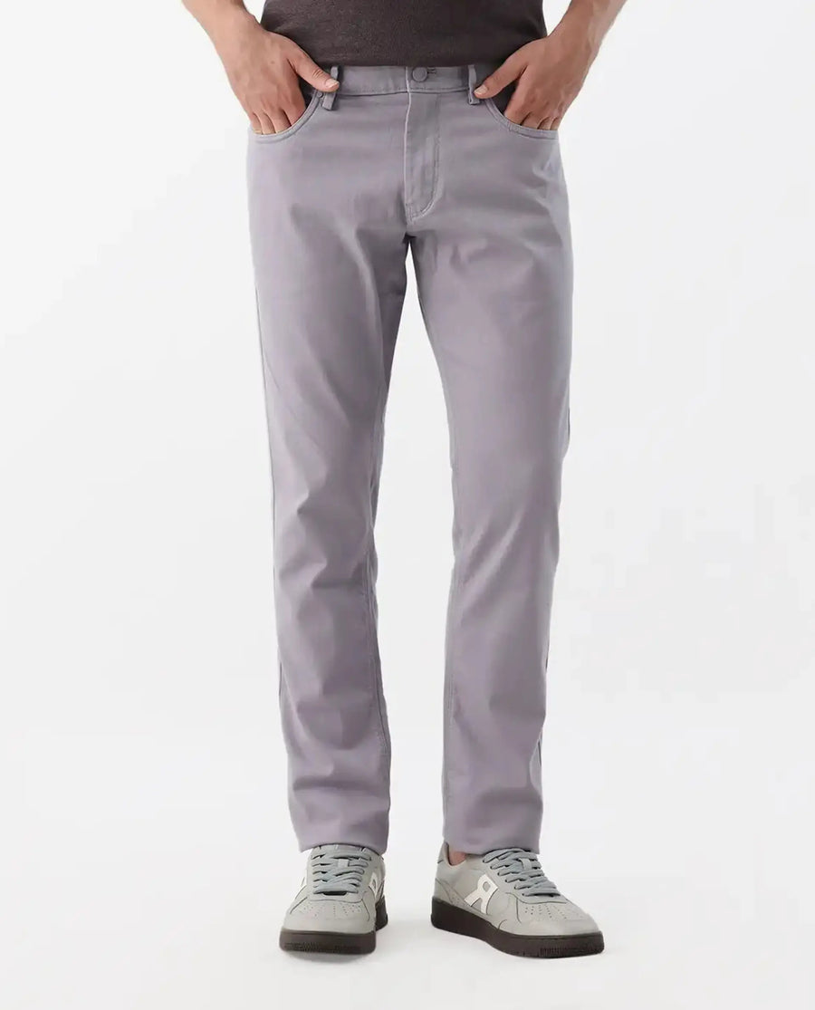 Rare Rabbit Men's Spoke -24 Pastel Purple Cotton Blend Plain Regular Fit Trouser