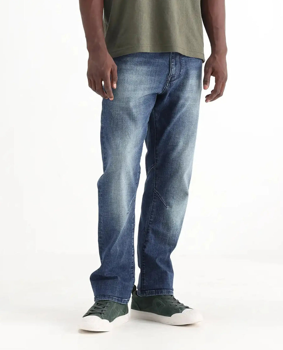 Rare Rabbit Men's Theo Light Blue Cotton Blend Plain Morris Regular Fit Jeans