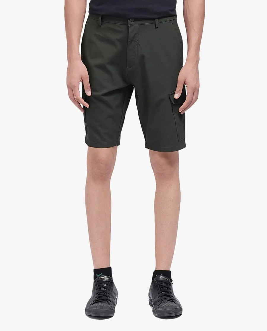 Rare Rabbit Men's Tripco Olive Polyester Blend Plain Relaxed Fit Shorts