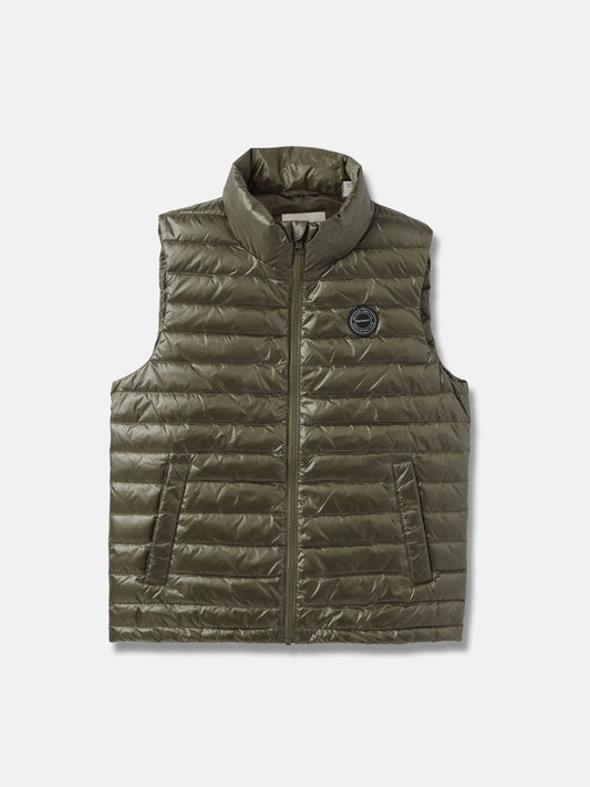 GANT Boys Solid Stand Collar Sleeveless Gilet Jacket