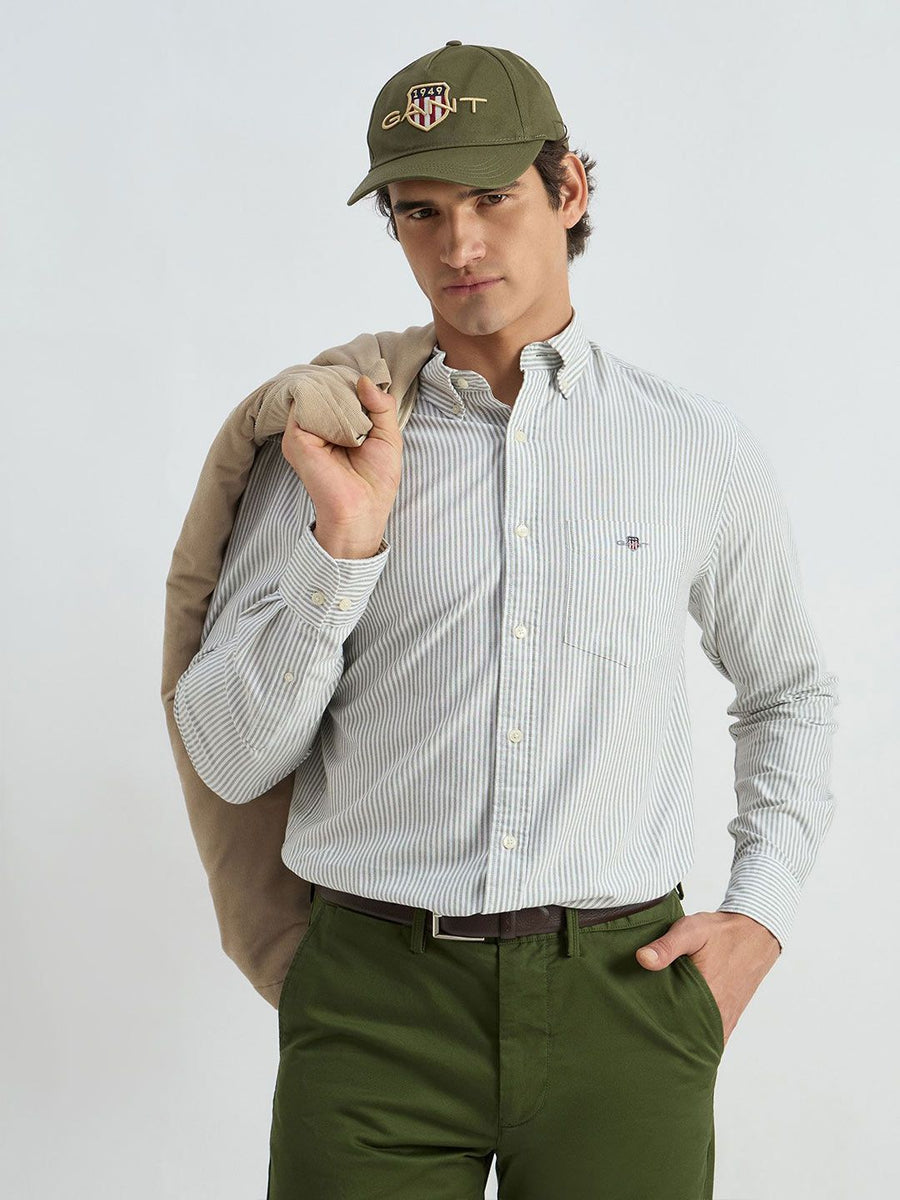 GANT Striped Button-Down Collar Classic Regular Fit Pure Cotton Casual Shirt
