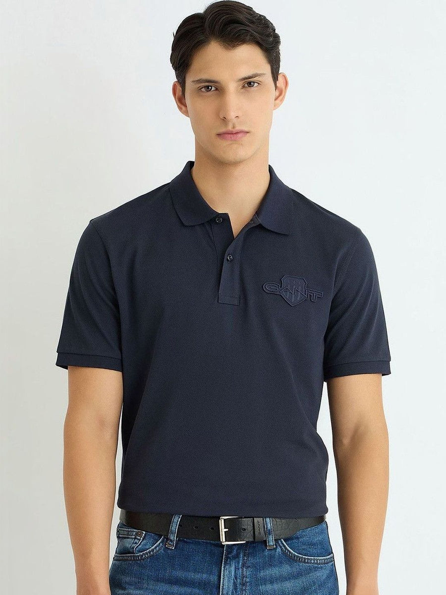 GANT Typography Printed Polo Collar Pure Cotton T-shirt