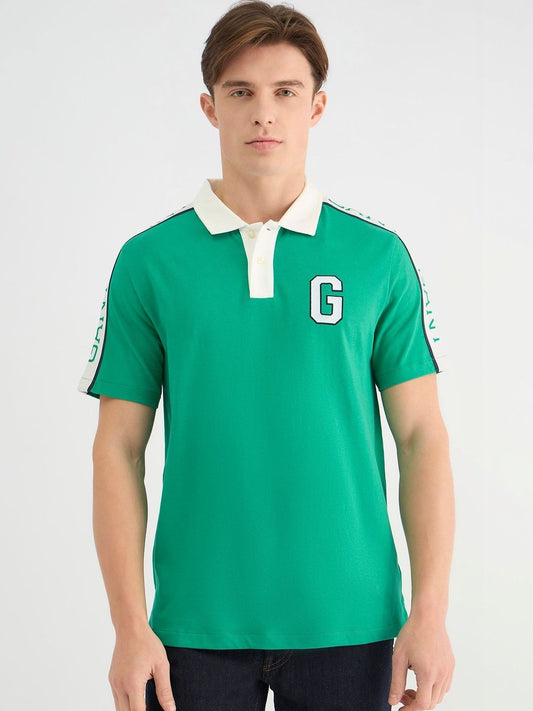 GANT Men Brand Logo Polo Collar Pure Cotton Applique T-shirt