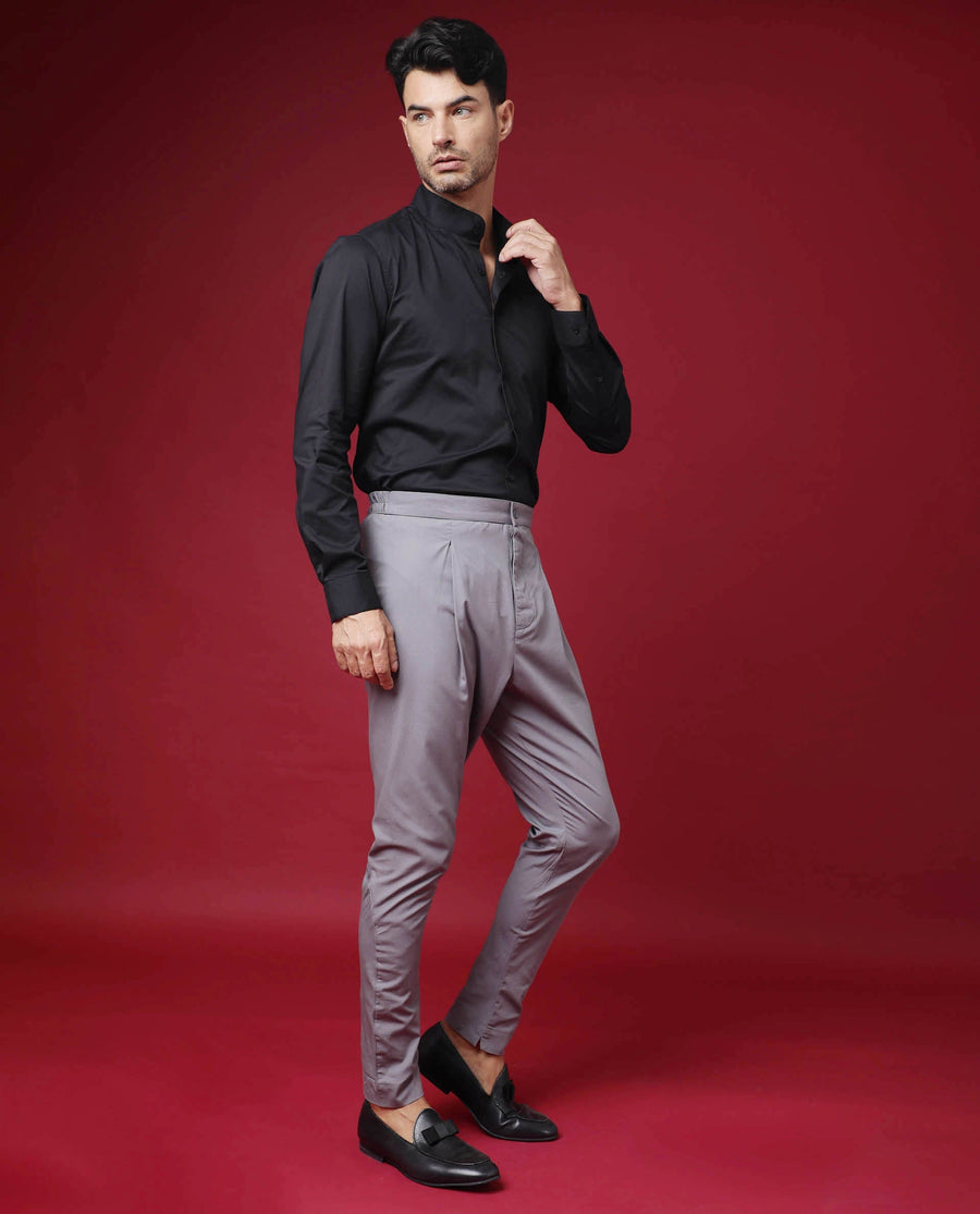 Rare Rabbit Men's Pajama-3 Grey Viscose Plain Slim Fit Pajama