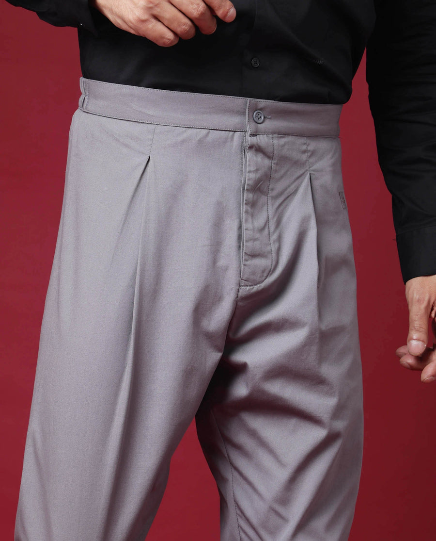 Rare Rabbit Men's Pajama-3 Grey Viscose Plain Slim Fit Pajama