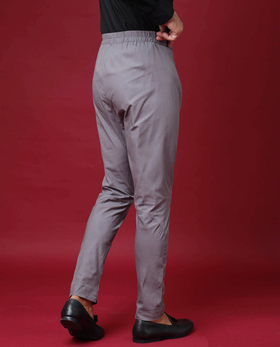 Rare Rabbit Men's Pajama-3 Grey Viscose Plain Slim Fit Pajama