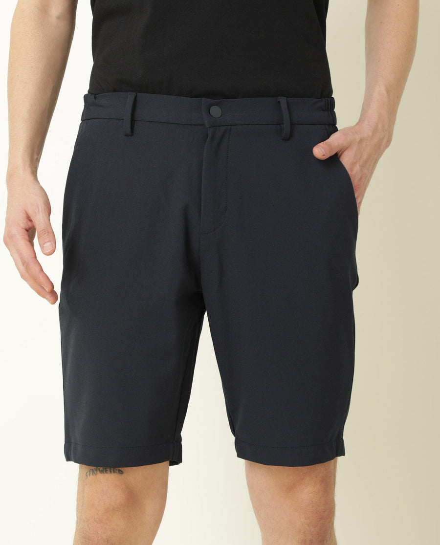 Rare Rabbit Men's Trip Navy Polyester Plain Relaxed Fit Shorts