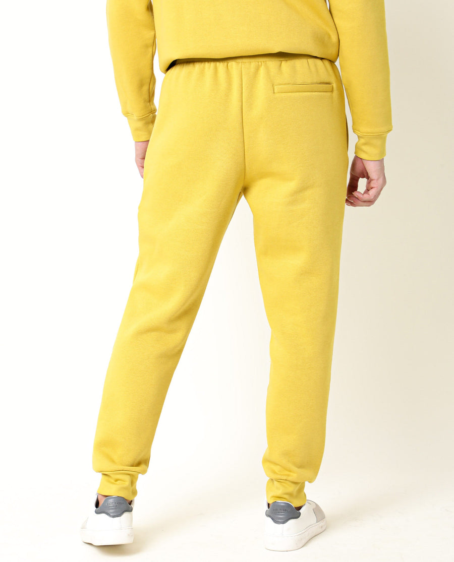 Rare Rabbit Men's Chase Mustard Cotton Plain Regular Fit Track Pant