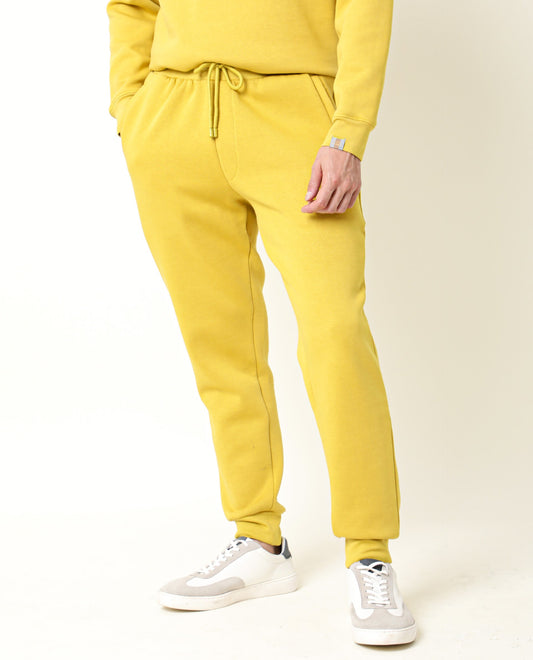 Rare Rabbit Men's Chase Mustard Cotton Plain Regular Fit Track Pant