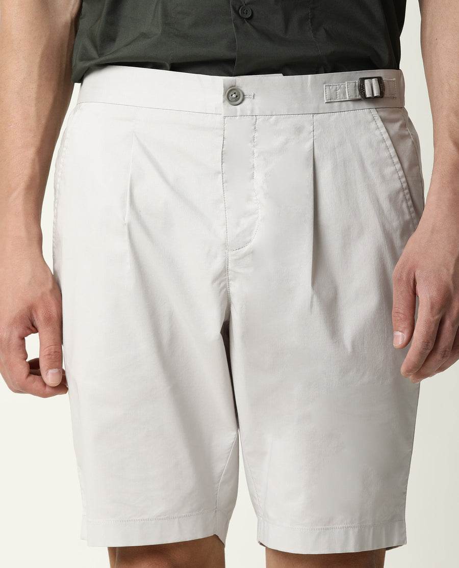 Rare Rabbit Men's Osaka Beige Cotton Plain Regular Fit Shorts