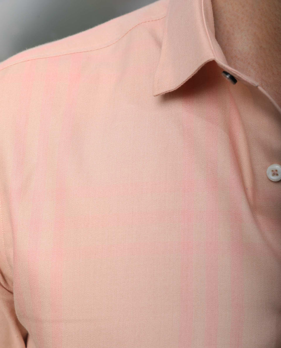 Rare Rabbit Men's Carnet Dusky Pink Cotton Checked Print Regular Fit Full Sleeve Collared Shirt