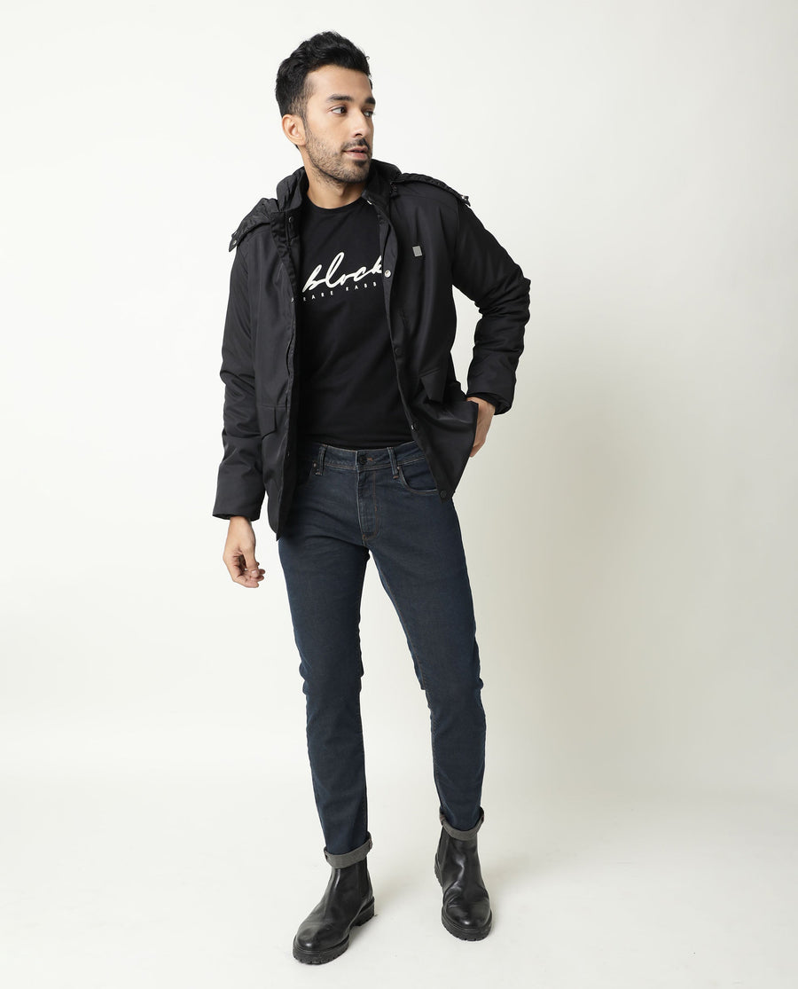 Rare Rabbit Men's Twix Brown Cotton Plain Hawk Slim Fit Jeans